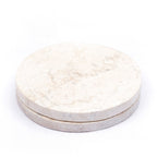 Ensemble de sous-verres ronds en marbre de 4 ou 8 RANUKA faits à la main (blanc)