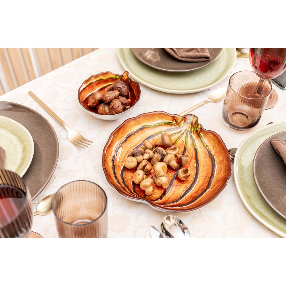 Assiette citrouille 23x22x3.8cm
