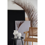 Vase moderne en céramique finition blanc brut, forme ronde angulaire, CUZCO 20 blanc