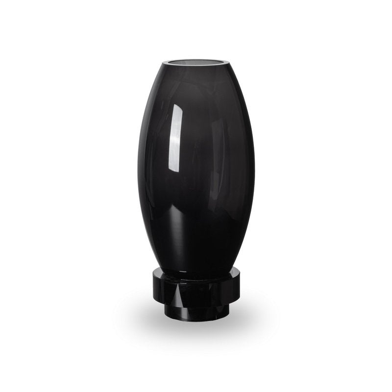 Vase moderne, design innovant, verre haut de gamme noir. RUD30