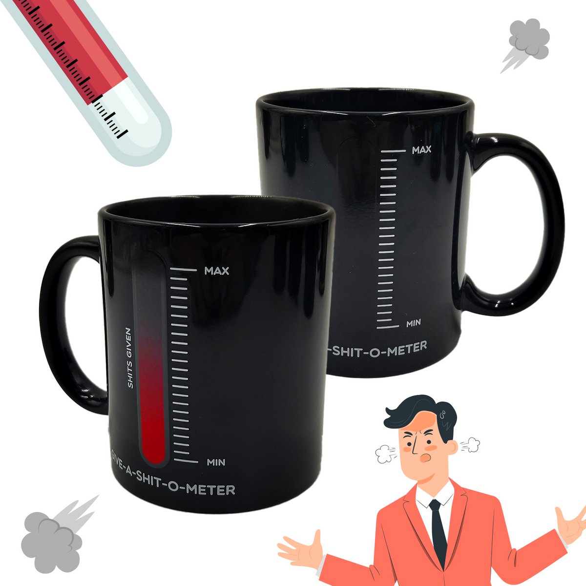 Mad Monkey - Mug "Give a Shit" - avec changement de couleur