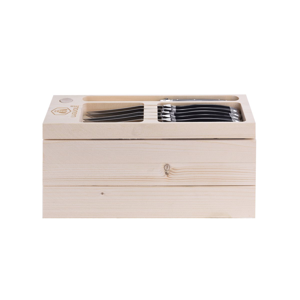 Laguiole - Ménagère 24 pièces sur plateaux bois