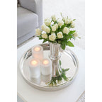 EDZARD plateau plateau de service Richmond, rond, inox poli miroir, diamètre 55 cm