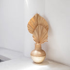 Vase Boho tissé KAMARI en rotin et bois