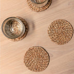 Coasters tissés à partir d’herbiers marins Ensemble de 4 ou 8 sous-verres ronds faits à la main SUKU