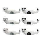 Porte-couteaux chats en porcelaine - lot de 6