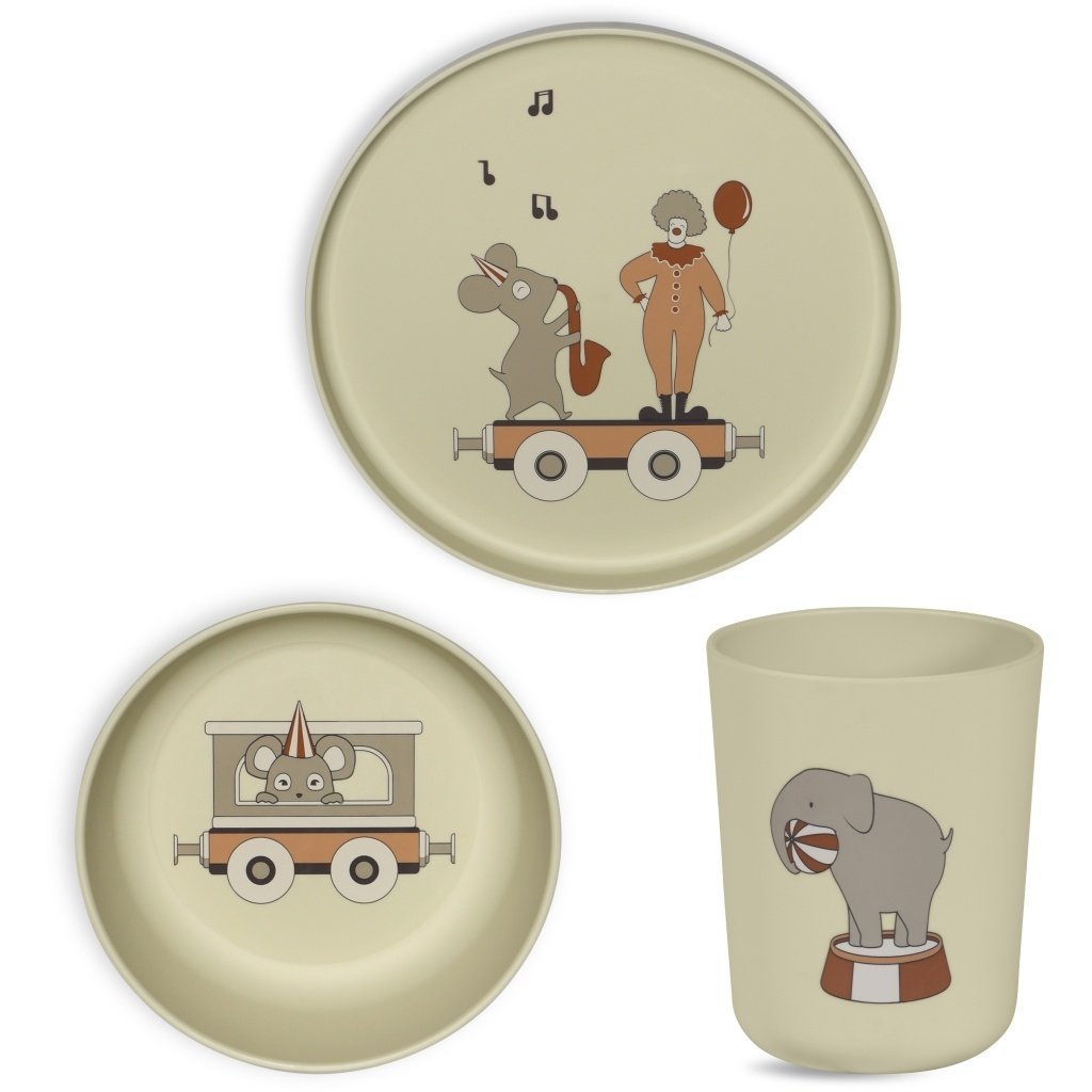 Service de table en bioplastique (PLA) Milas, paquet de 3