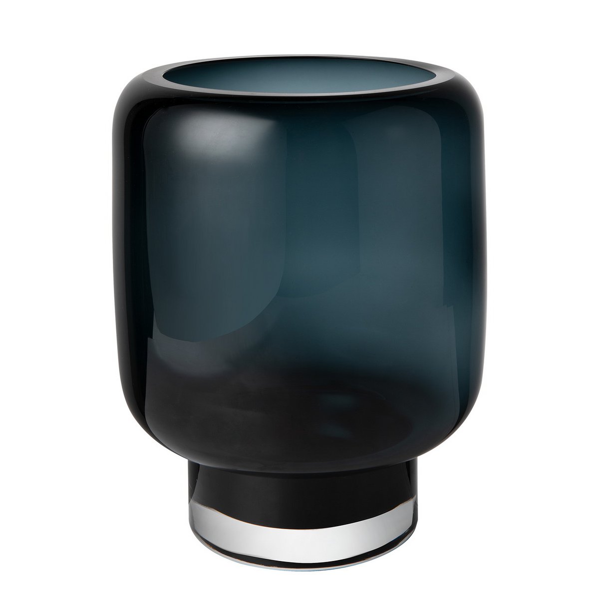 Art de la Table grand vase moderne, verre clair lourd, bleu encre, ZADAR Zistyhome art de la table