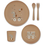 Service de table en bioplastique (PLA) Marius, paquet de 5