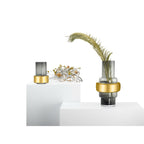 Luxury retro-style glass, grey + XXL 24-karat gold vase, TYLER 46GO, 9 mm thick glass