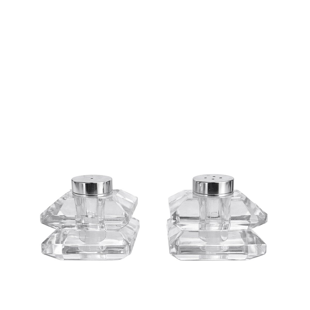 Salière et poivrière design en verre transparent