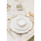 Assiette à dessert en porcelaine blanche Florale 18.5cm AULICA