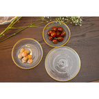 Assiette à dessert rayée goldline 16x16x2cm AULICA