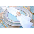 Assiette à dessert turquoise en porcelaine 21.5x21.5x1.4cm AULICA