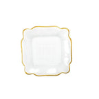 Assiette carrée en verre bords dorés 25x25x2cm AULICA