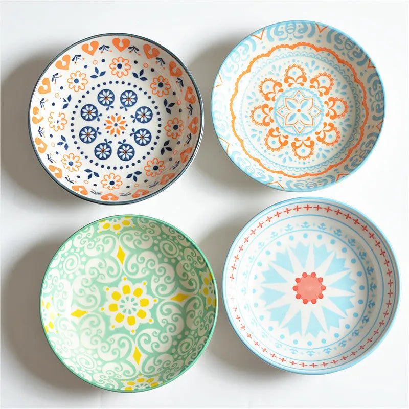 Assiette céramique sous-glaçure créative assaisonnement – Soucoupe artisanale traditionnelle Dropshipman