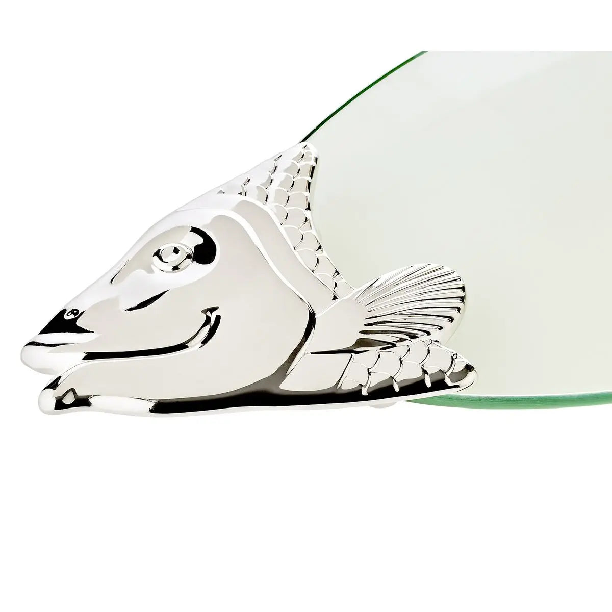 Assiette de poisson EDZARD Saumon, verre, éléments fins argentés, avec élévateur, longueur 58 cm EDZARD-SHOP.com