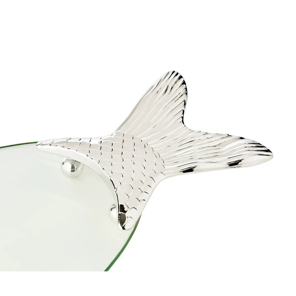 Assiette de poisson EDZARD Saumon, verre, éléments fins argentés, avec élévateur, longueur 58 cm EDZARD-SHOP.com