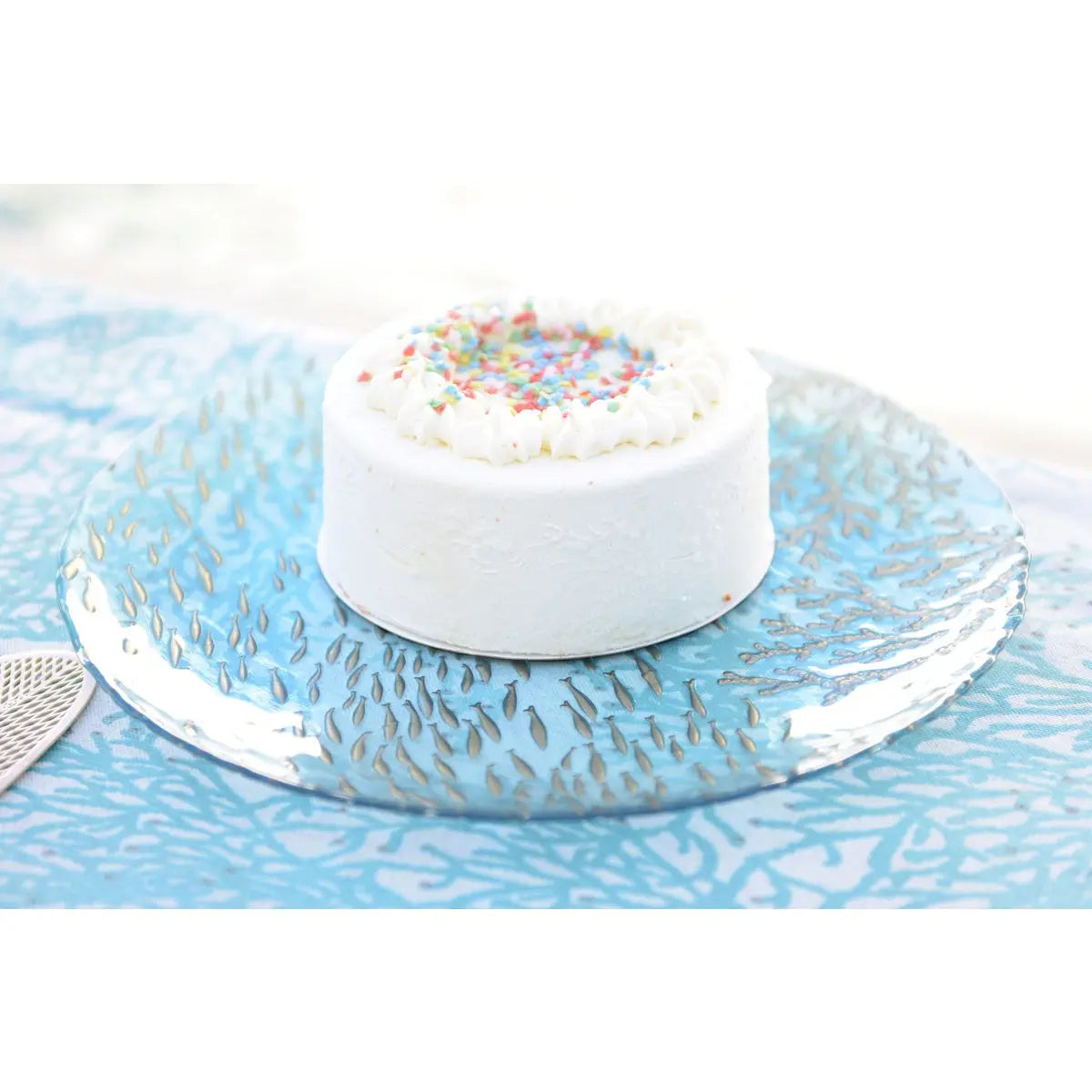 Assiette de présentation bleue mer 33x33x3cm AULICA