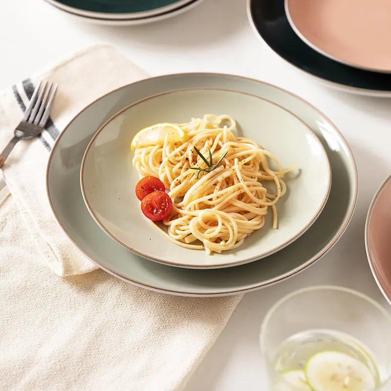 Assiette nordique – Plat porcelaine motif uni Dropshipman