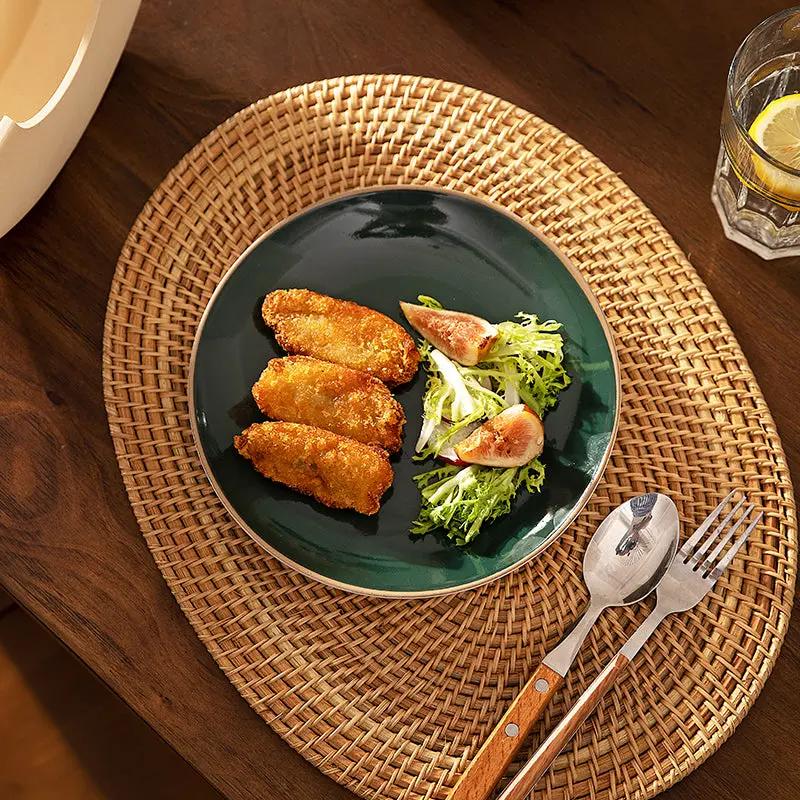 Assiette nordique – Plat porcelaine motif uni Dropshipman