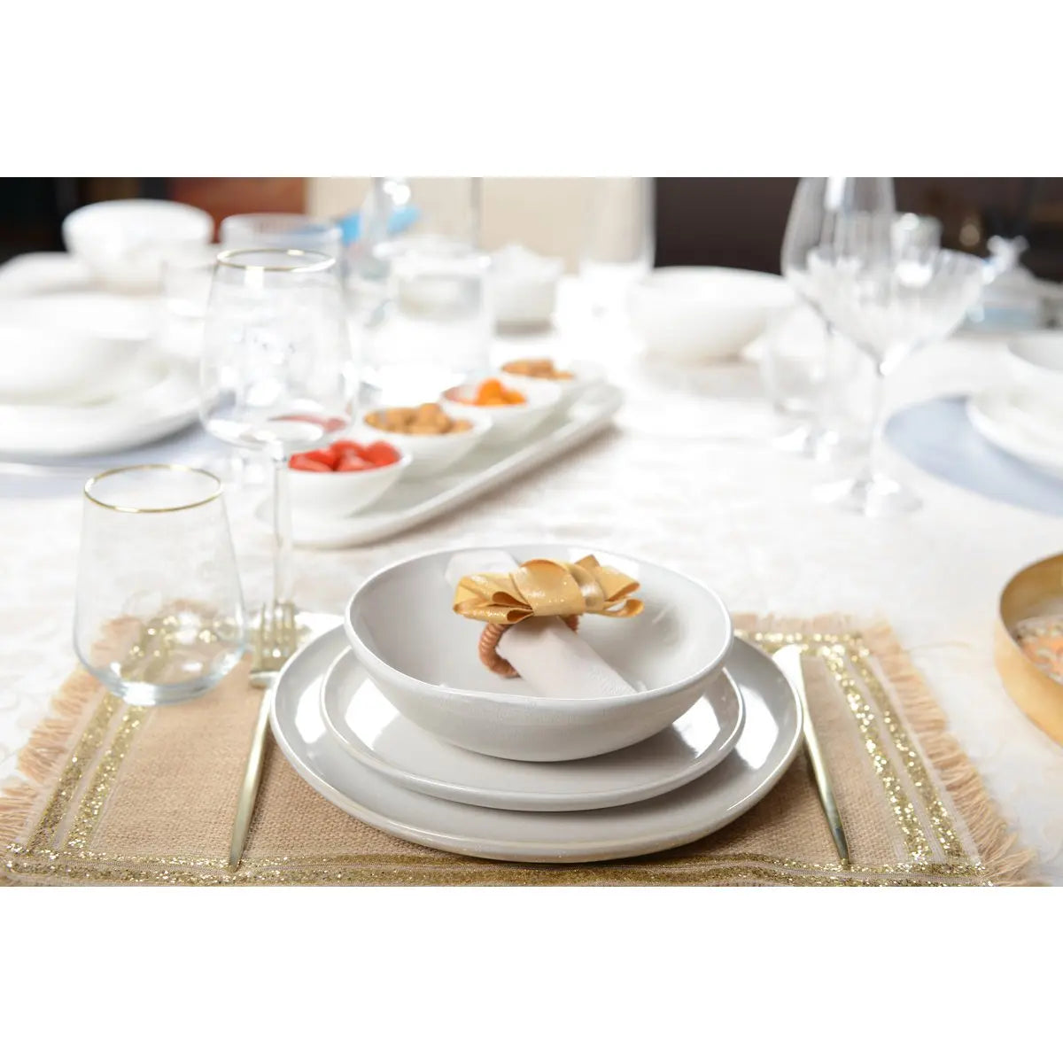 Assiette plate blanche AULICA