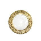 Assiette plate blanche et dorée 27cm AULICA