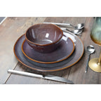Assiette plate bordeaux AULICA