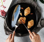 Assiette plate céramique nordique personnalité – Plat porcelaine aquarelle violet bleu Dropshipman