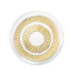 Assiette plate dorée en verre 28x28x2.5cm - soleil AULICA
