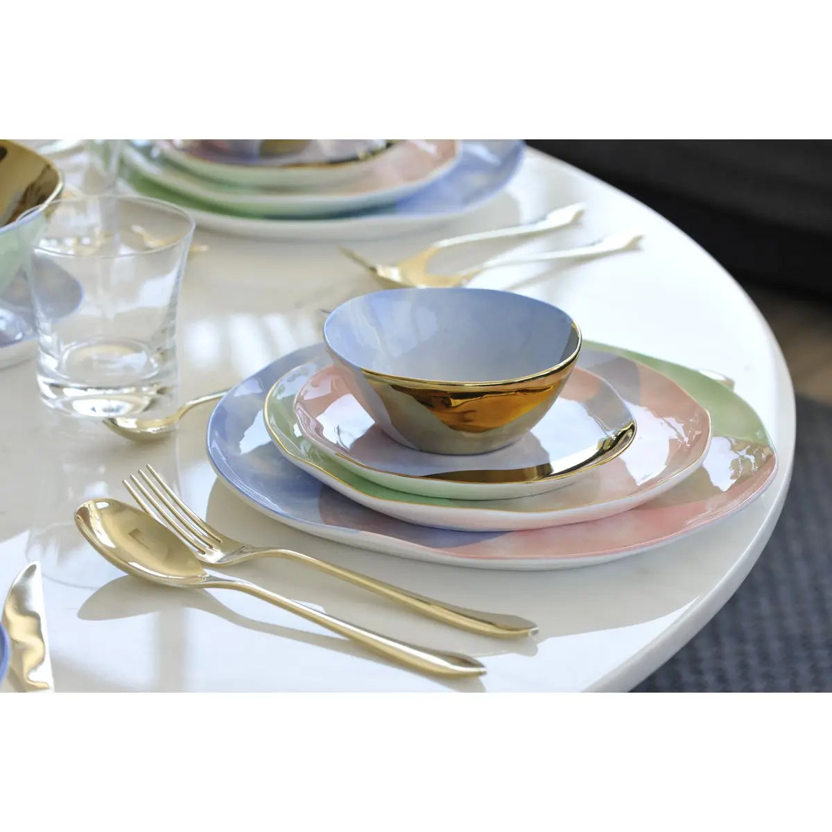 Assiette plate tricolore-Paradise AULICA