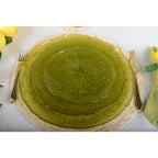 Assiette plate verte 28cm - citron AULICA