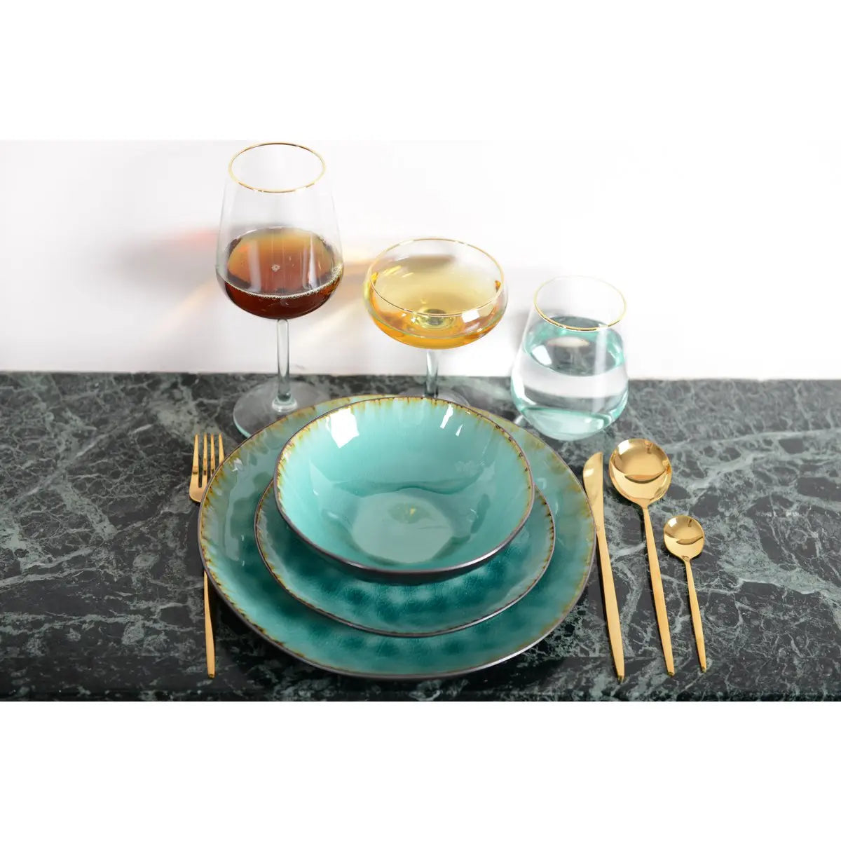 Assiette plate verte AULICA