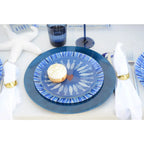 Assiette poisson bleu foncé 20x20x1.3cm -  lot de 6 AULICA