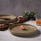 Assiette porcelaine rétro commerciale – Plat occidental créatif restauration gris mat Dropshipman