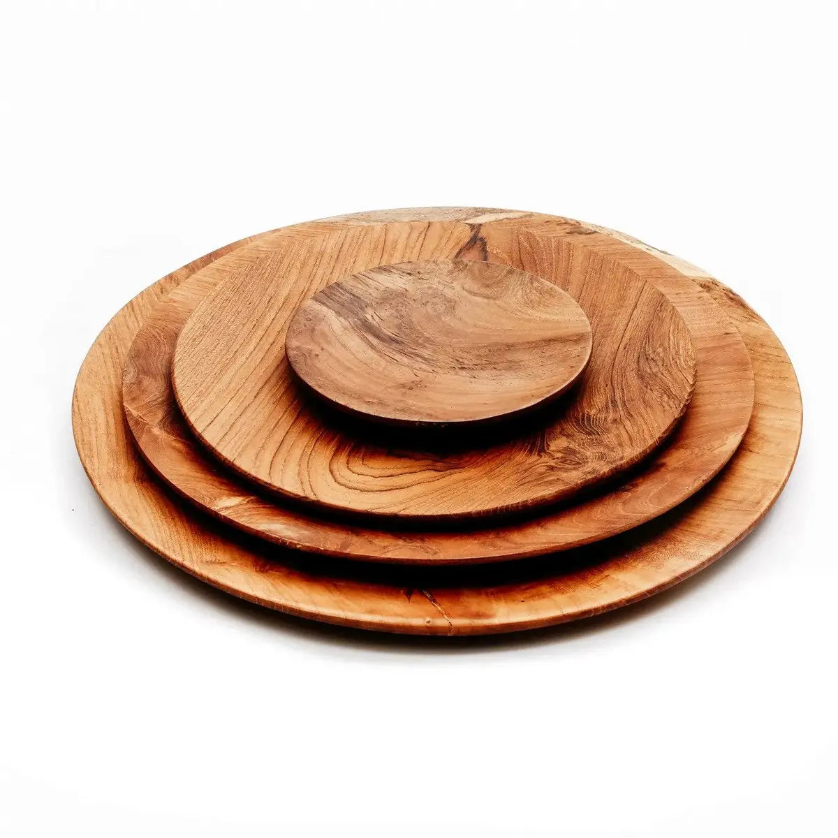 Assiette ronde en racine de teck - L Bazar Bizar Living