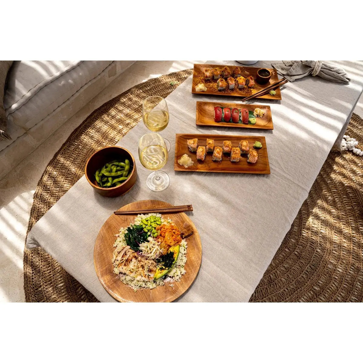 Assiette ronde en racine de teck - L Bazar Bizar Living