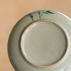 Bassin thé orchidée gris herbe peint main grand céramique – Accessoire cérémonie thé artisanal Dropshipman