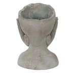 Bloempot Hoofd 16x16x22 cm Grijs Steen Handen Bloempot Binnen Clayre & Eef.