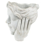 Bloempot Hoofd Ø 15x25 cm GRIJS STEEN PLANTENPOT Clayre & Eef.