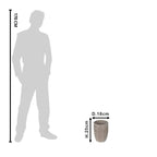 Bloempot Ø 18x25 cm Grijs beige Steen Bloemen Bloempot Binnen Clayre & Eef.