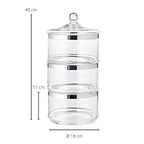 Bocal en verre EDZARD Vigo, avec couvercle, verre cristal soufflé à la bouche avec bord en platine, H 40 cm, ø 19 cm EDZARD-SHOP.com