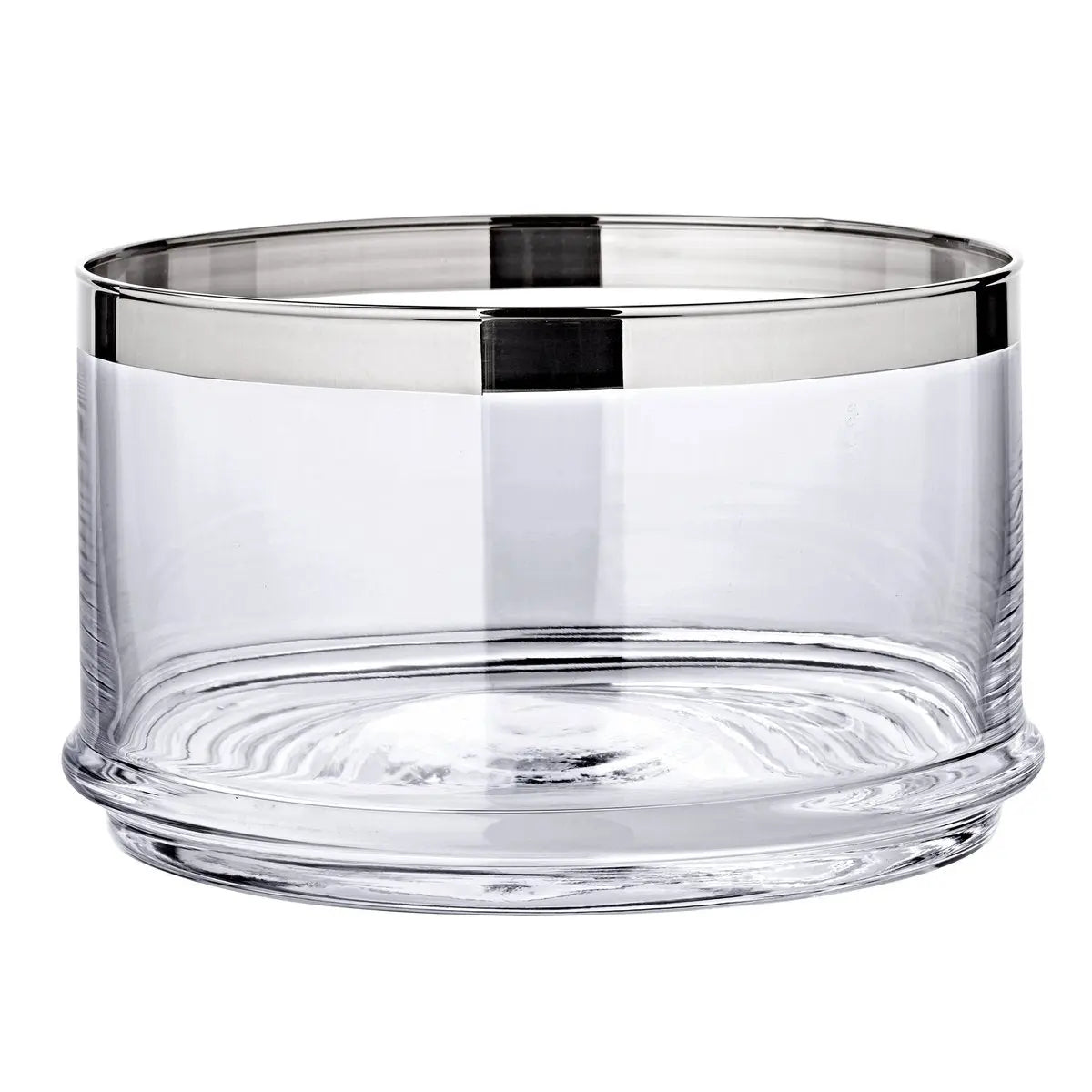 Bocal en verre EDZARD Vigo, verre cristal soufflé à la bouche avec un bord en platine, ø 19 cm, hauteur 12 cm EDZARD-SHOP.com