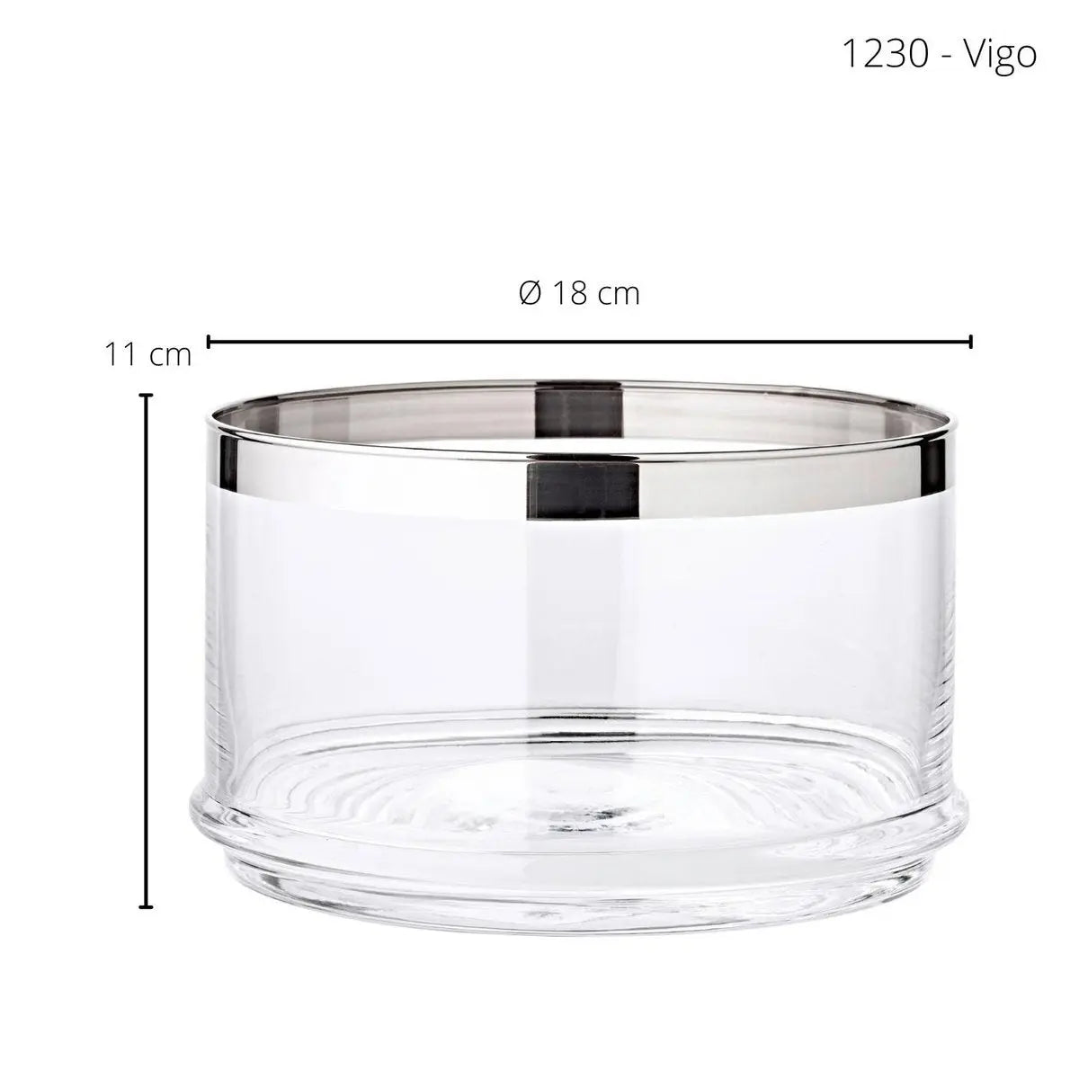 Bocal en verre EDZARD Vigo, verre cristal soufflé à la bouche avec un bord en platine, ø 19 cm, hauteur 12 cm EDZARD-SHOP.com