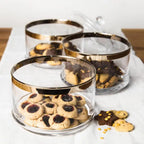 Bocal en verre EDZARD Vigo, verre cristal soufflé à la bouche avec un bord en platine, ø 19 cm, hauteur 12 cm EDZARD-SHOP.com