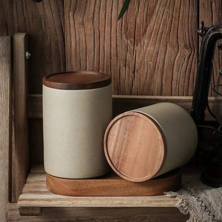 Bocal rangement thé céramique étanche – Pot conservation grains antimoisissure japonais rétro Dropshipman