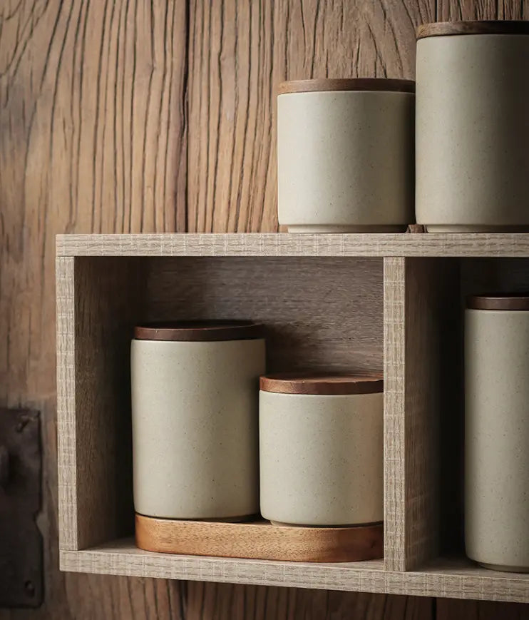 Bocal rangement thé céramique étanche – Pot conservation grains antimoisissure japonais rétro Dropshipman