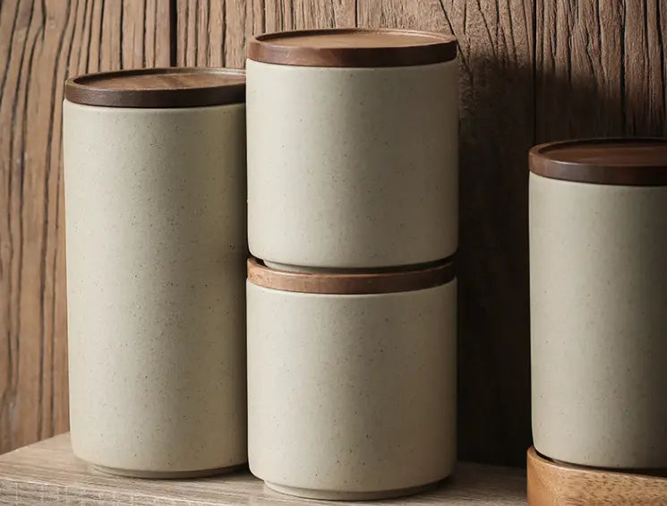 Bocal rangement thé céramique étanche – Pot conservation grains antimoisissure japonais rétro Dropshipman