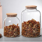 Bocal verre borosilicate hermétique – Rangement cuisine couvercle bois étanche Dropshipman