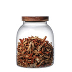 Bocal verre borosilicate hermétique – Rangement cuisine couvercle bois étanche
 02